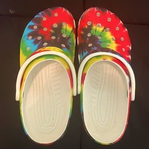 Barely worn rainbow crocs